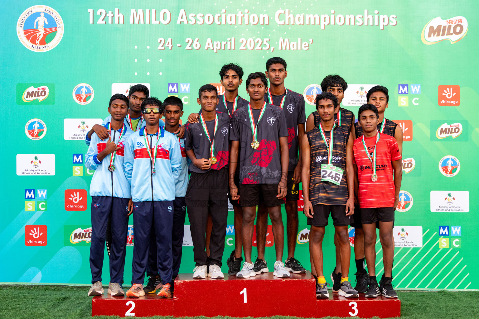 Day 2 of 12th Milo Association Championships was held in Ekuveni Track at Male', Maldives on Friday, 25th April 2025. Photos: Hassan Simah / images.mv