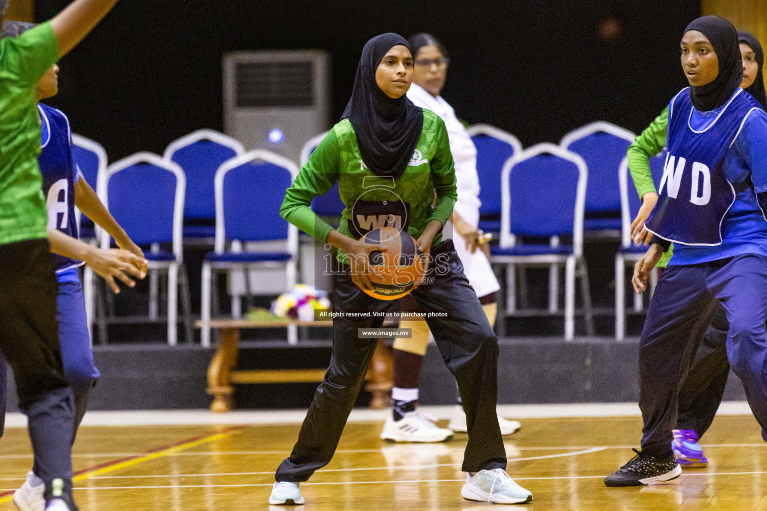 Day5 of 24th Interschool Netball Tournament 2023 was held in Social Center, Male', Maldives on 31st October 2023. Photos: Nausham Waheed / images.mv