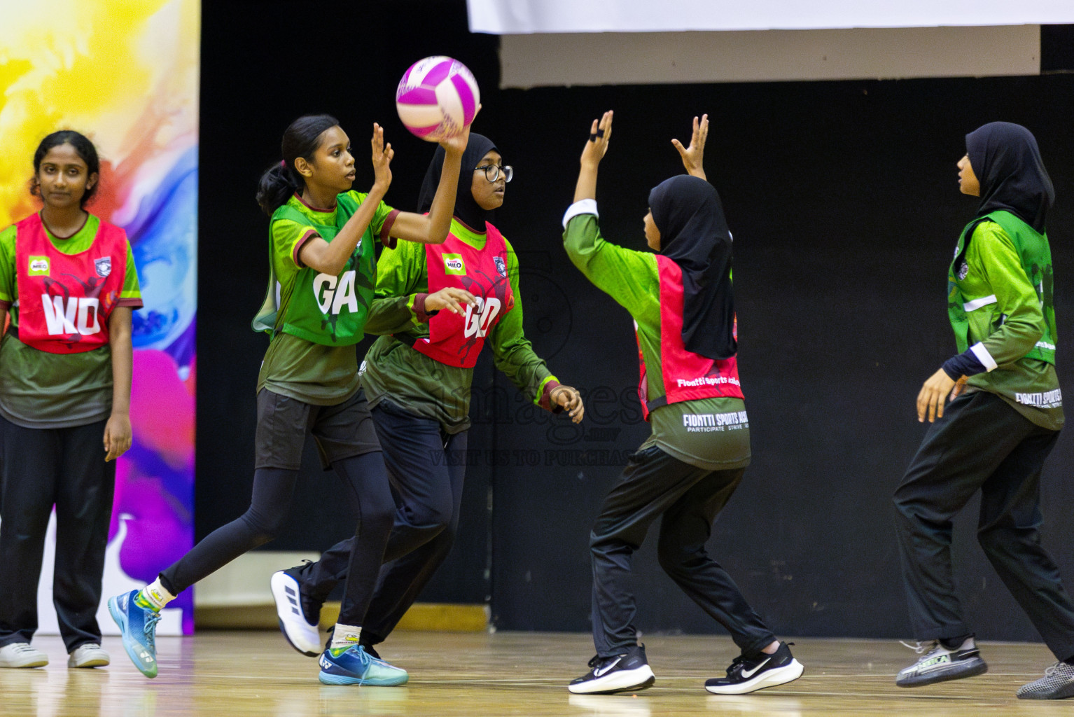 FIONTI Sports Club vs FIONTI Sports Academy  (U13) in Day 1 of 3rd Junior Championship - Netball association of Maldives, held at Social Center on 19th January 2025 . Photos by Shuu Abdul Sattar / Images.mv
