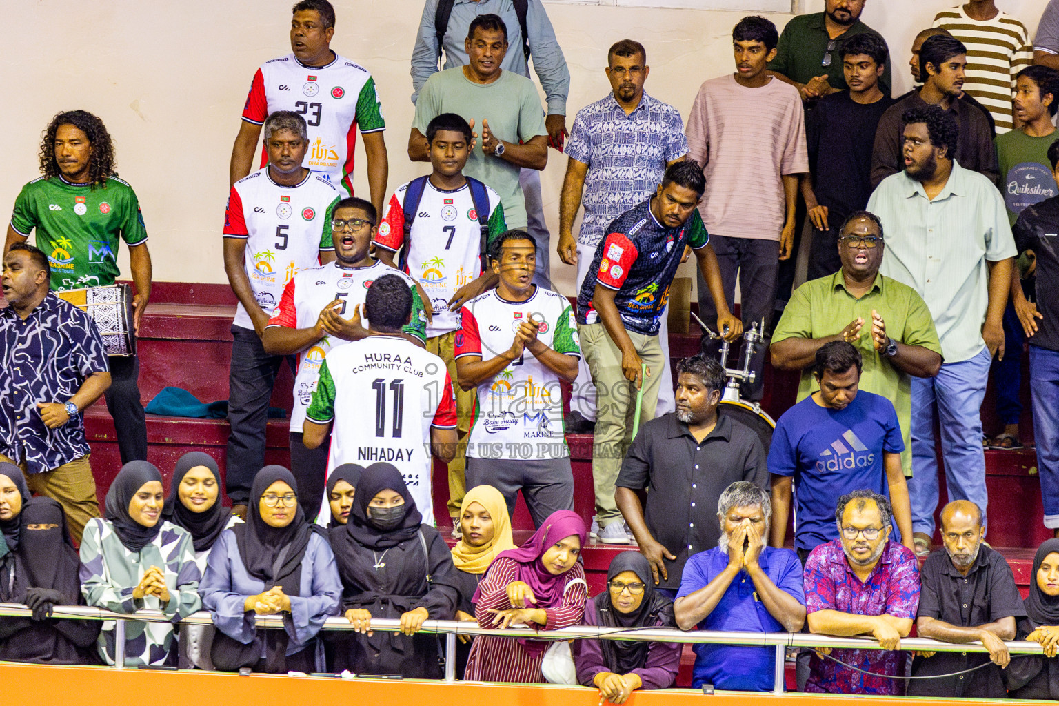 Dhivehi Sifainge Club vs Huraa Community Club in Semi Finals of MILO VAM Cup 2025 held in Male', Maldives on Tuesday, 1st July 2025 at Social Center Indoor Hall Photos By: Nausham Waheed / images.mv