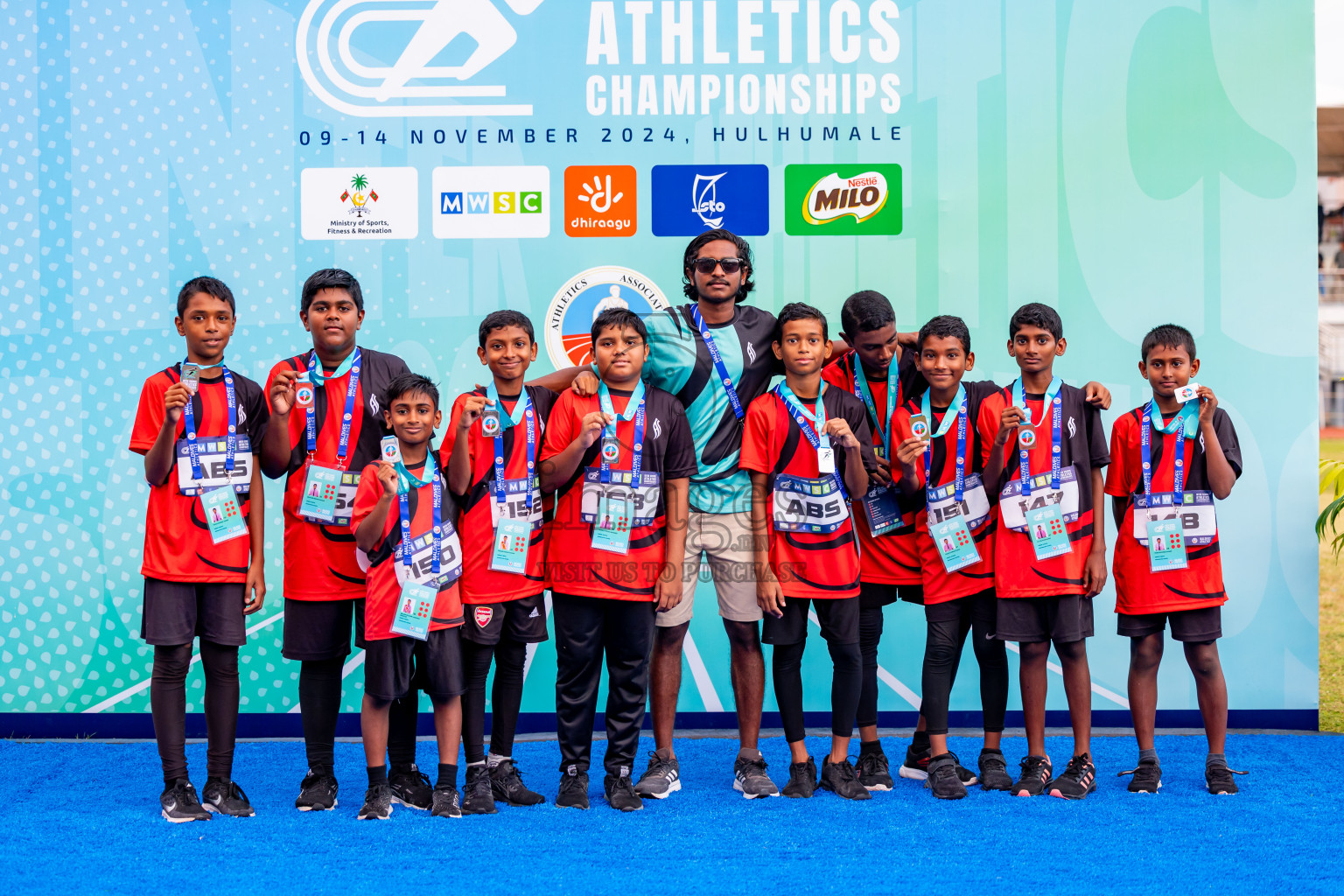 Day 6 of MWSC Interschool Athletics Championships 2024 held in Hulhumale Running Track, Hulhumale, Maldives on Thursday, 14th November 2024. Photos by: Nausham Waheed / Images.mv