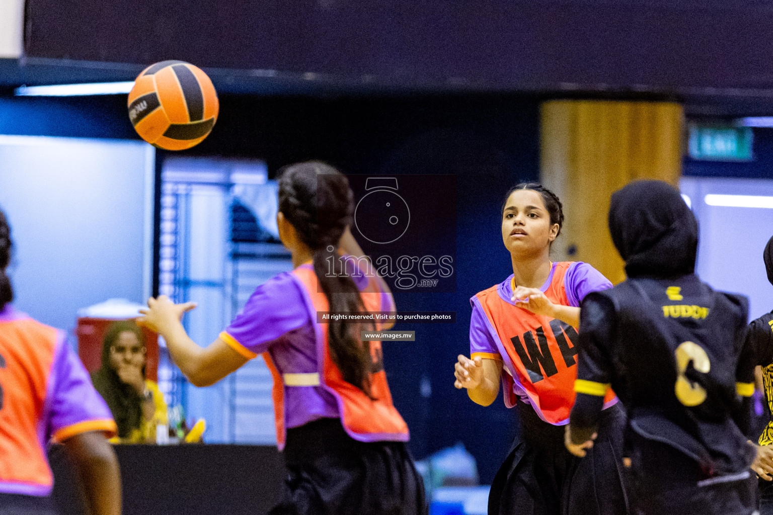 Day 9 of 24th Interschool Netball Tournament 2023 was held in Social Center, Male', Maldives on 4th November 2023. Photos: Hassan Simah / images.mv