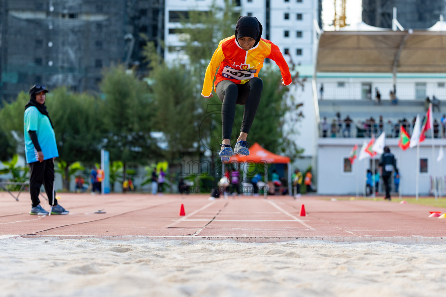 Day 2 of MWSC Interschool Athletics Championships 2024 held in Hulhumale Running Track, Hulhumale, Maldives on Sunday, 10th November 2024. 
Photos by: Hassan Simah / Images.mv