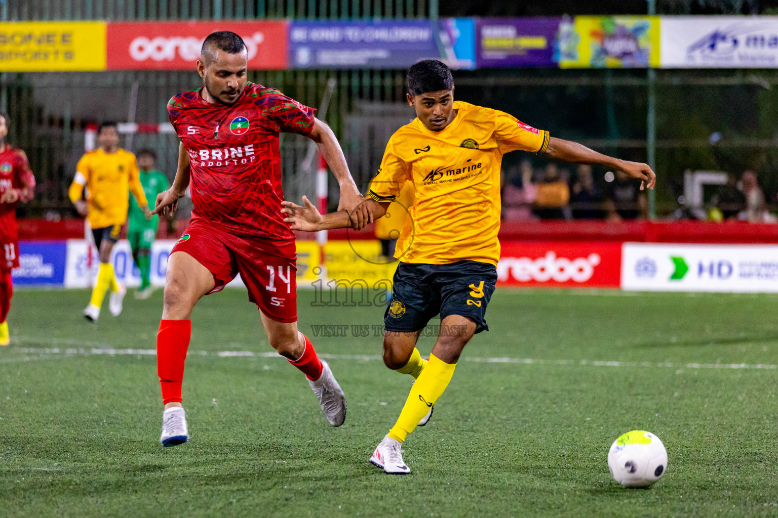 GDh. Thinadhoo  VS  GDh. Gadhdhoo in Day 17 of Golden Futsal Challenge 2024 was held on Wednesday, 31st January 2024, in Hulhumale', Maldives Photos: Hassan Simah / images.mv