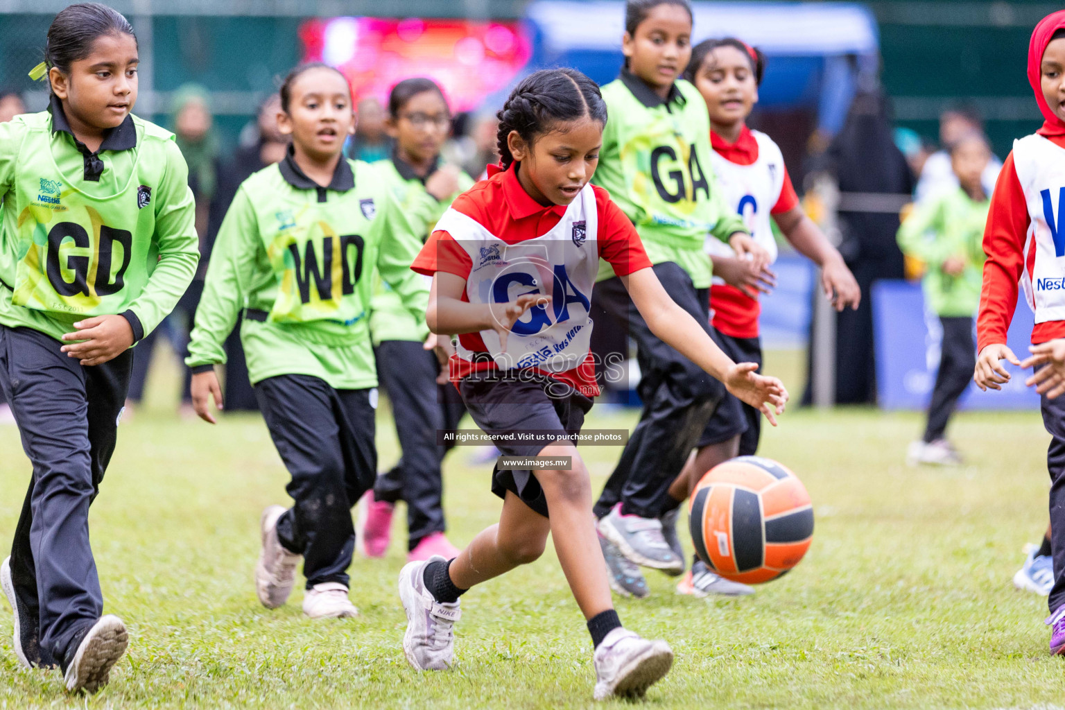 Day 2 of Nestle' Kids Netball Fiesta 2023 held in Henveyru Stadium, Male', Maldives on Thursday, 1st December 2023. Photos by Nausham Waheed / Images.mv