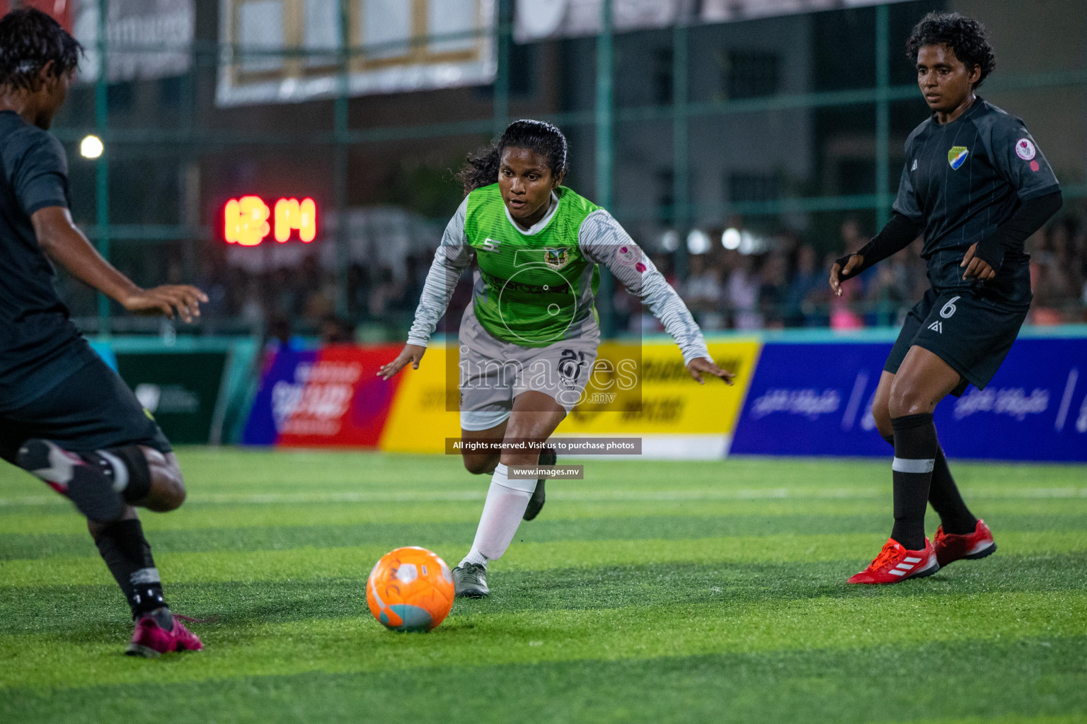 Club WAMCO vs DSC in the Semi Finals of 18/30 Women's Futsal Fiesta 2021 held in Hulhumale, Maldives on 14th December 2021. Photos: Ismail Thoriq / images.mv