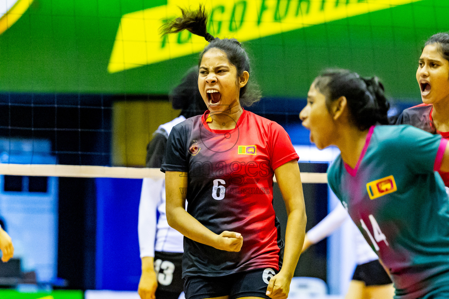 Kyrgyzstan vs Sri Lanka in Day 3 of CAVA U20 Woman's Volleyball Championship 2024 was held in Social Center, Male', Maldives on 20th July 2024. Photos: Nausham Waheed / images.mv