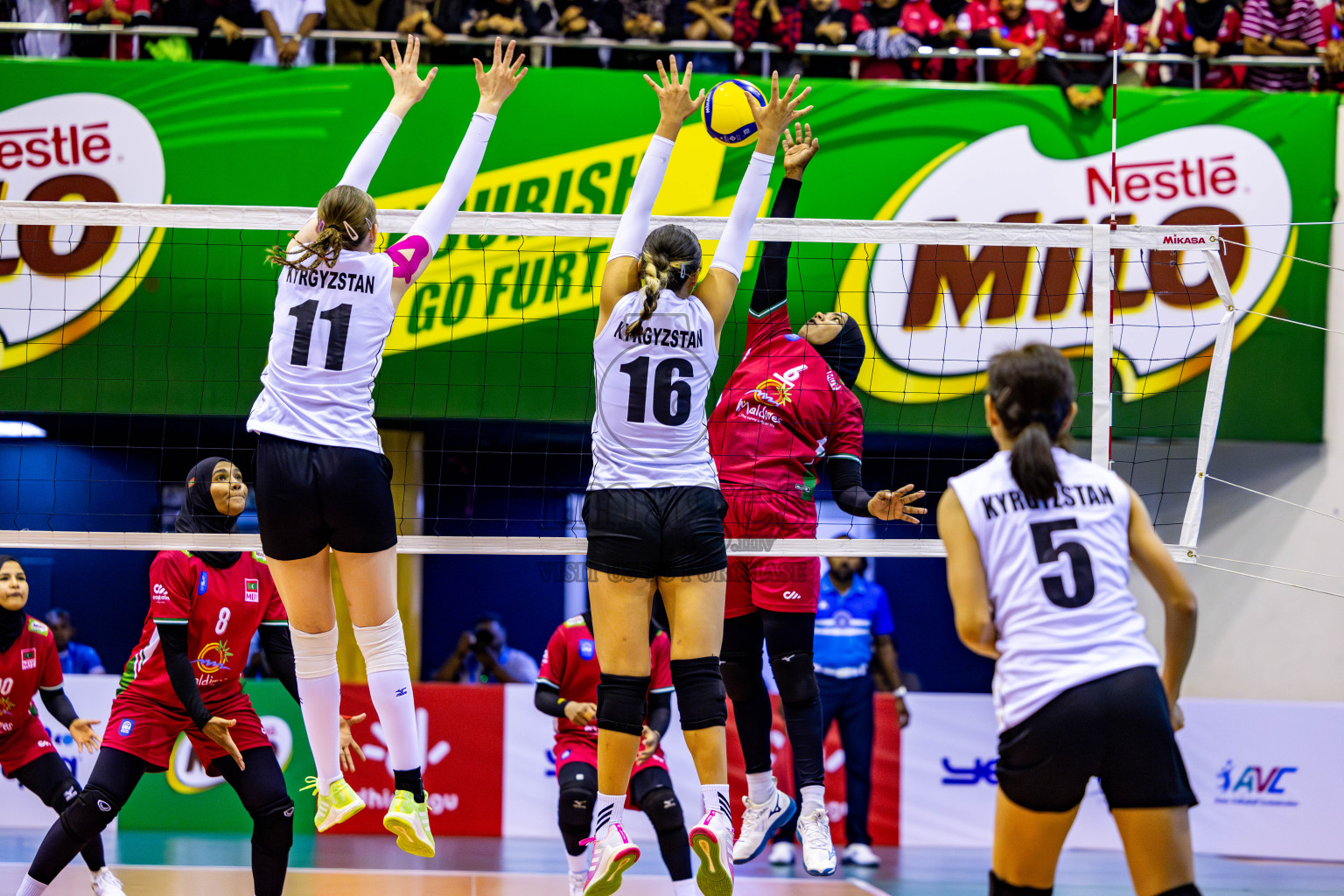 Final of CAVA Woman's Volleyball Challenge Cup 2024 was held in Social Center, Male', Maldives on Wednesday, 11th September 2024. Photos: Nausham Waheed / images.mv