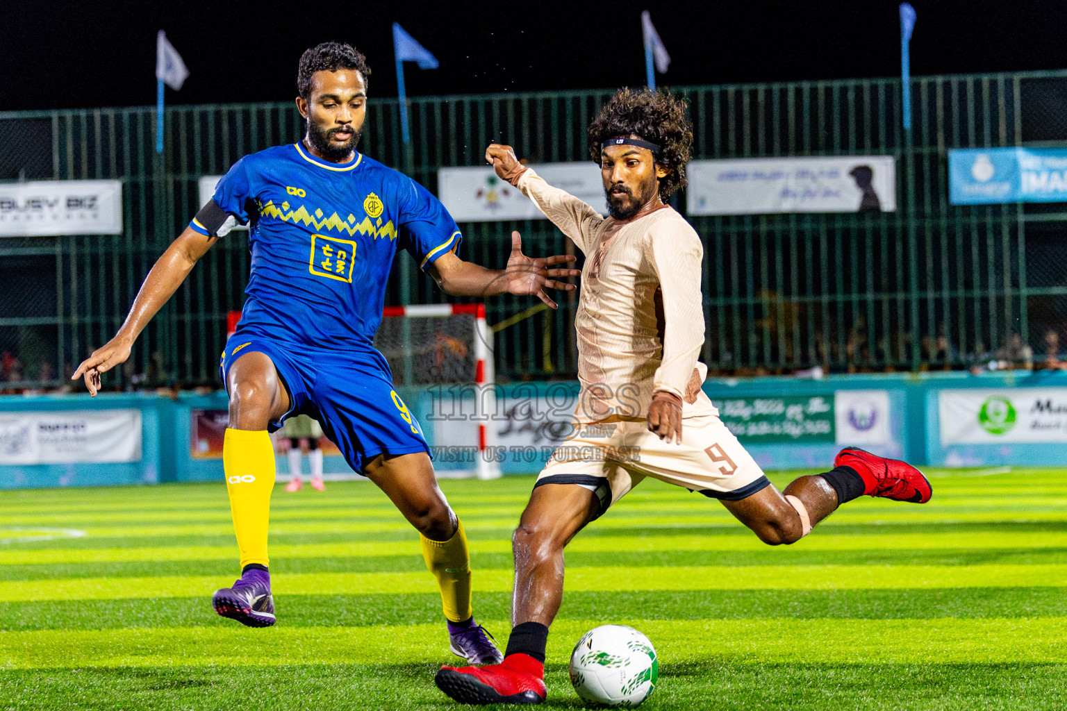 Dee Cee Jay SC vs Fools SC in Semi Finals of Laamehi Dhiggaru Ekuveri Futsal Challenge 2025 was held on Sunday, 27th July 2025, at Dhiggaru Futsal Ground, Dhiggaru, Maldives Photos: Nausham Waheed  / images.mv