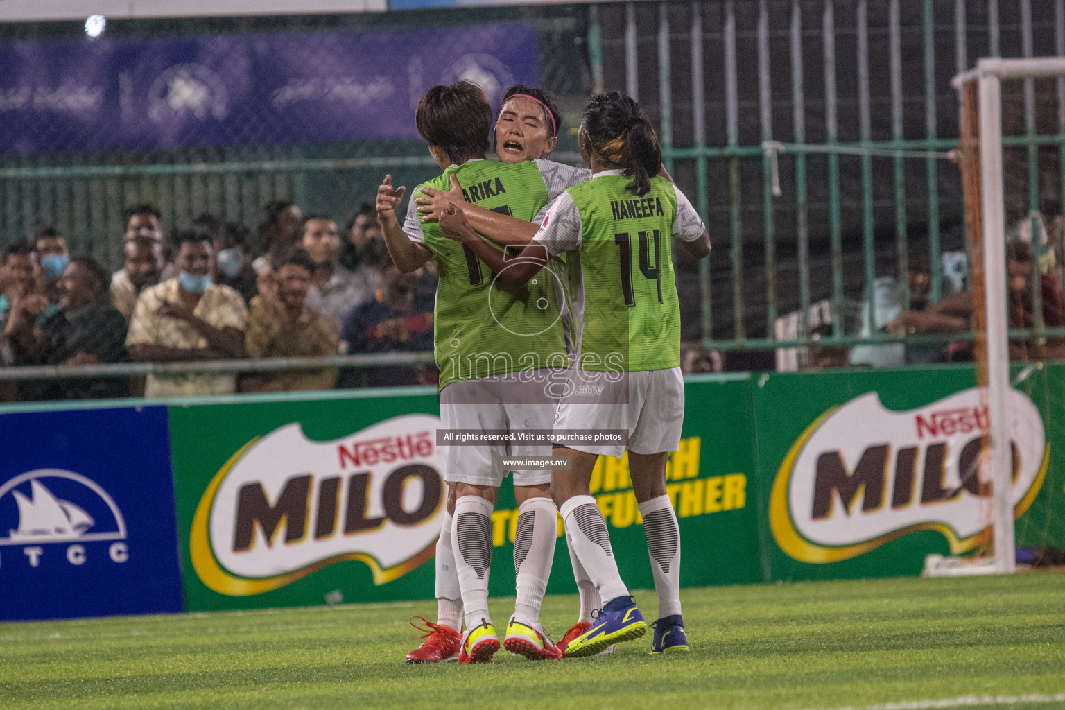 Ports Limited vs WAMCO - in the Finals 18/30 Women's Futsal Fiesta 2021 held in Hulhumale, Maldives on 18 December 2021. Photos by Nausham Waheed & Shuu Abdul Sattar