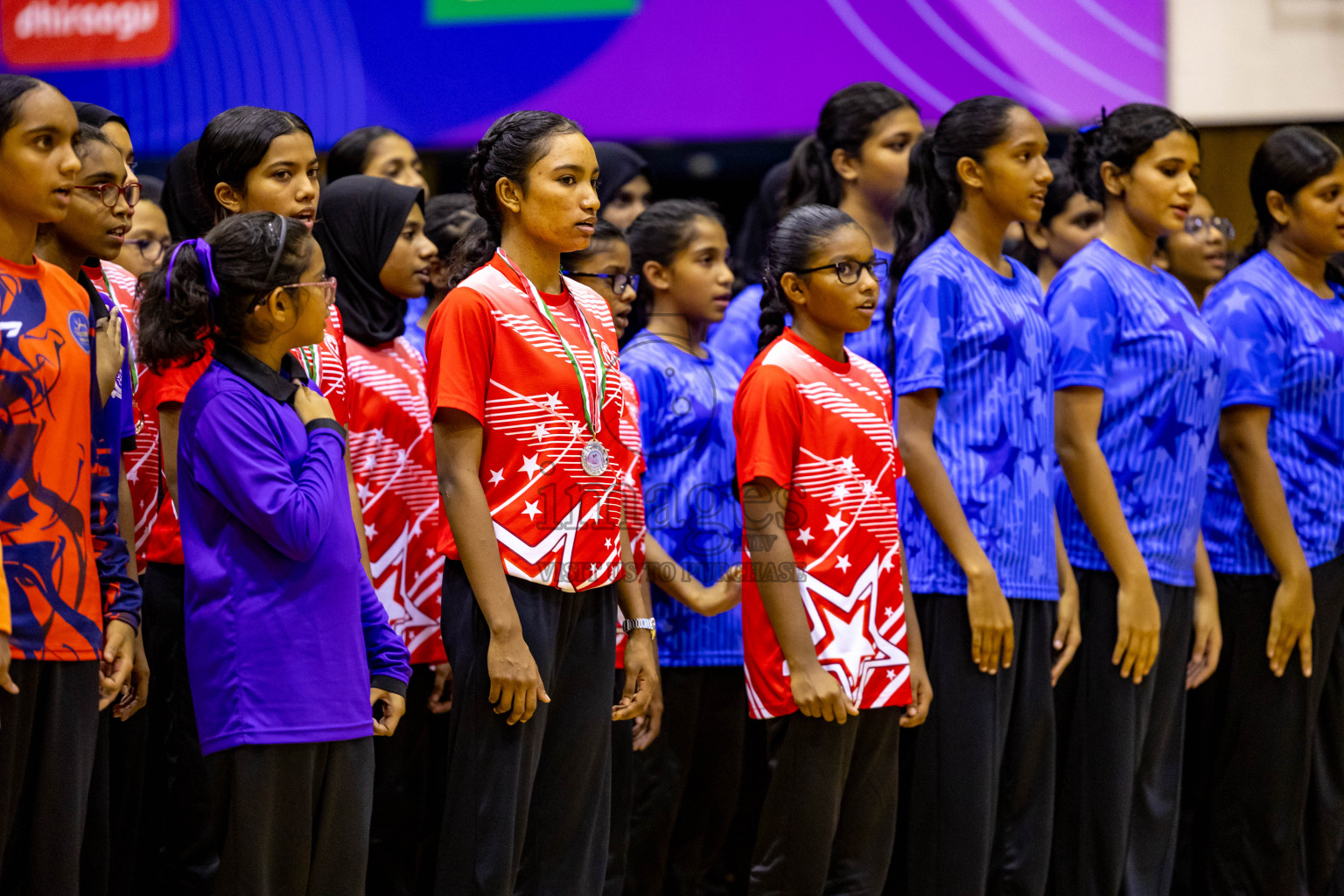 Closing Ceremony of Inter-school Netball Tournament held in Social Center at Male', Maldives on Monday, 26th August 2024. Photos: Hassan Simah / images.mv