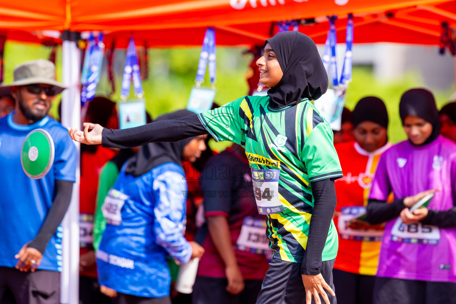 Day 6 of MWSC Interschool Athletics Championships 2024 held in Hulhumale Running Track, Hulhumale, Maldives on Thursday, 14th November 2024. Photos by: Nausham Waheed / Images.mv