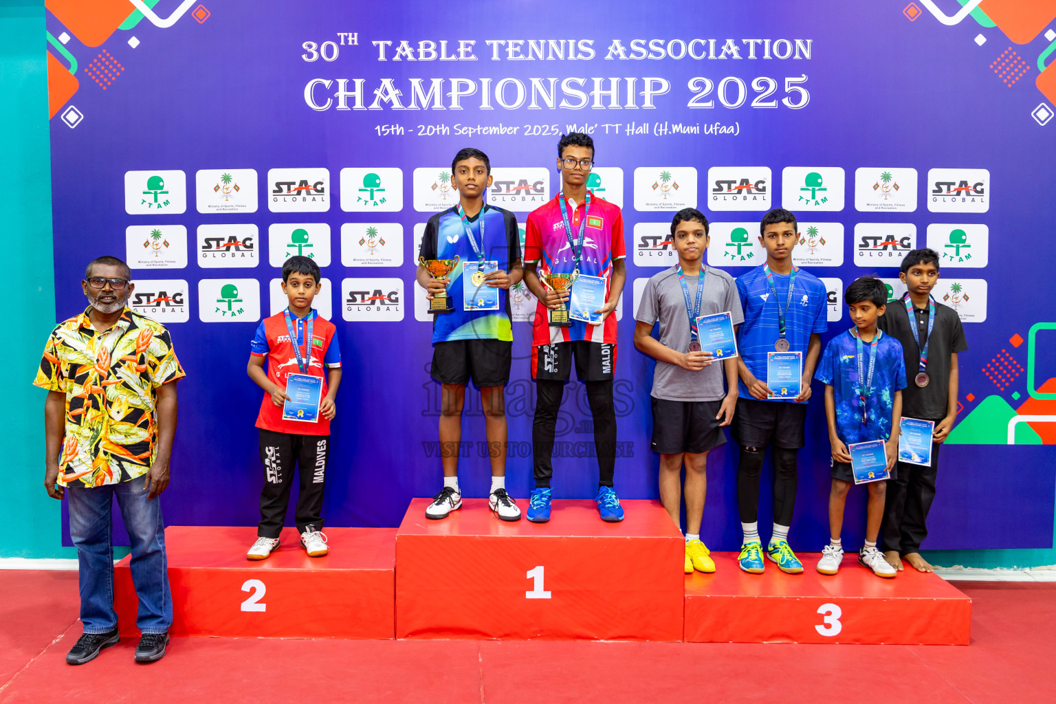 Finals of 30th Table Tennis Association Championship 2025 was held on Saturday, 20th September 2025 in Male' TT Hall, Male', Maldives. Photos: Nausham Waheed / images.mv