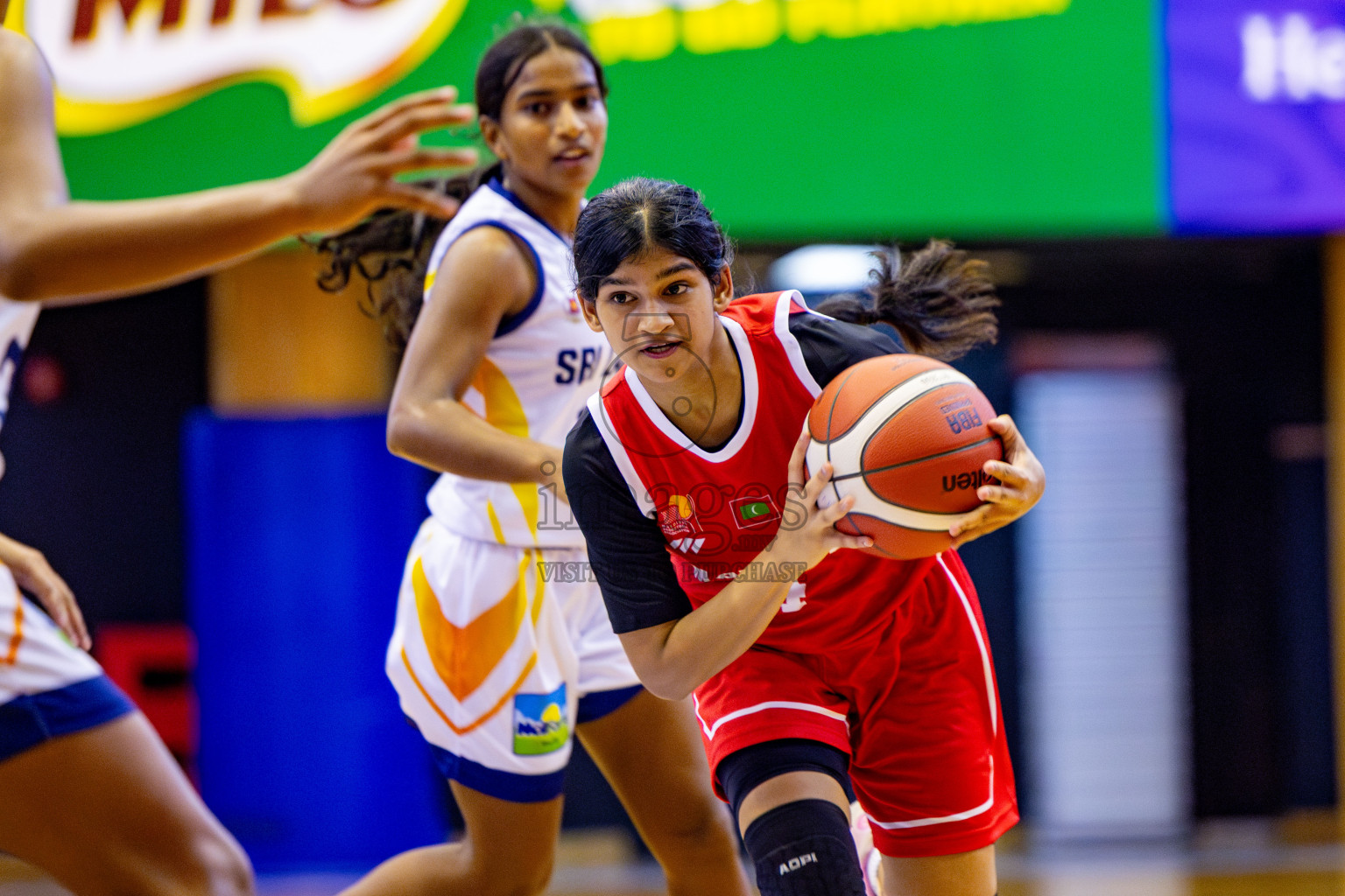 Maldives vs SriLanka in Day 2 of Under 16 Woman's Asian Cup SABA Qualifiers 2025 was held in Social Center, Male', Maldives on Friday, 13th June 2025. Photos: Nausham Waheed / images.mv