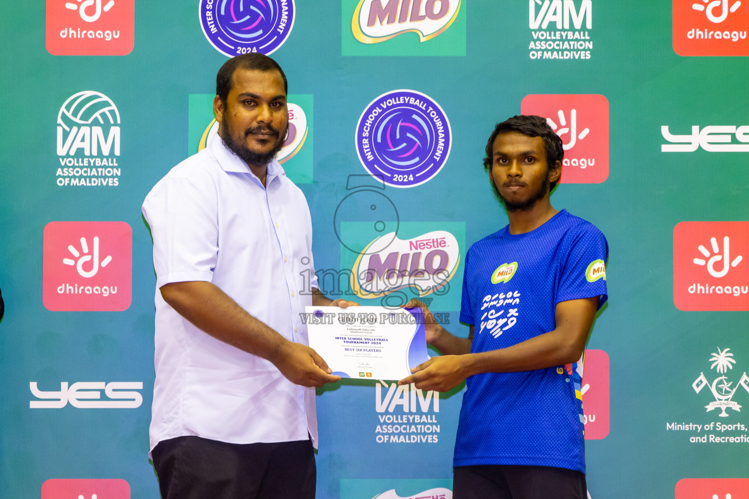 Finals of Interschool Volleyball Tournament 2024 was held in Social Center at Male', Maldives on Friday, 6th December 2024. Photos: Nausham Waheed / images.mv