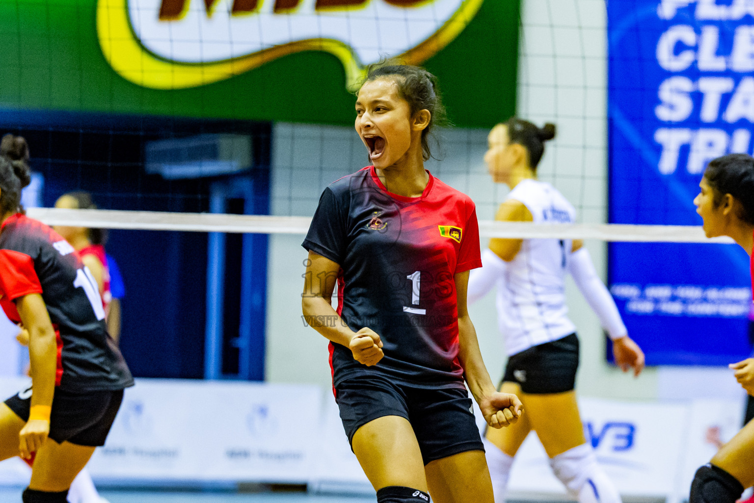 Kyrgyzstan vs Sri Lanka in Day 3 of CAVA U20 Woman's Volleyball Championship 2024 was held in Social Center, Male', Maldives on 20th July 2024. Photos: Nausham Waheed / images.mv