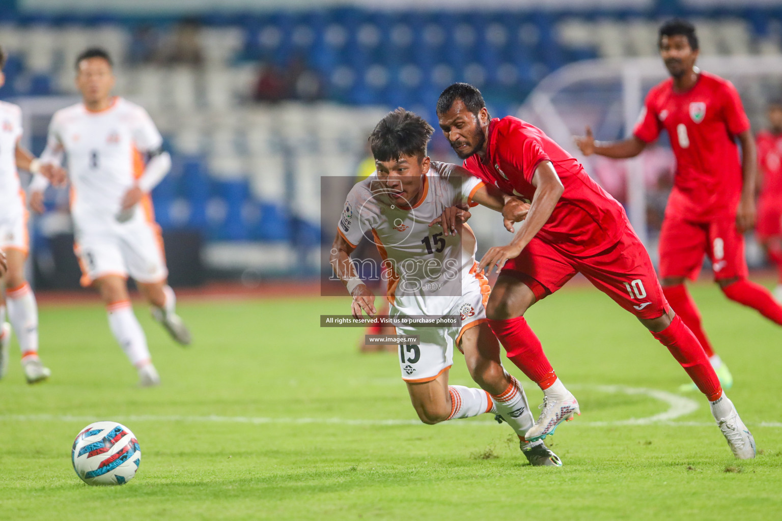 Maldives vs Bhutan in SAFF Championship 2023 held in Sree Kanteerava Stadium, Bengaluru, India, on Wednesday, 22nd June 2023. Photos: Nausham Waheed / images.mv