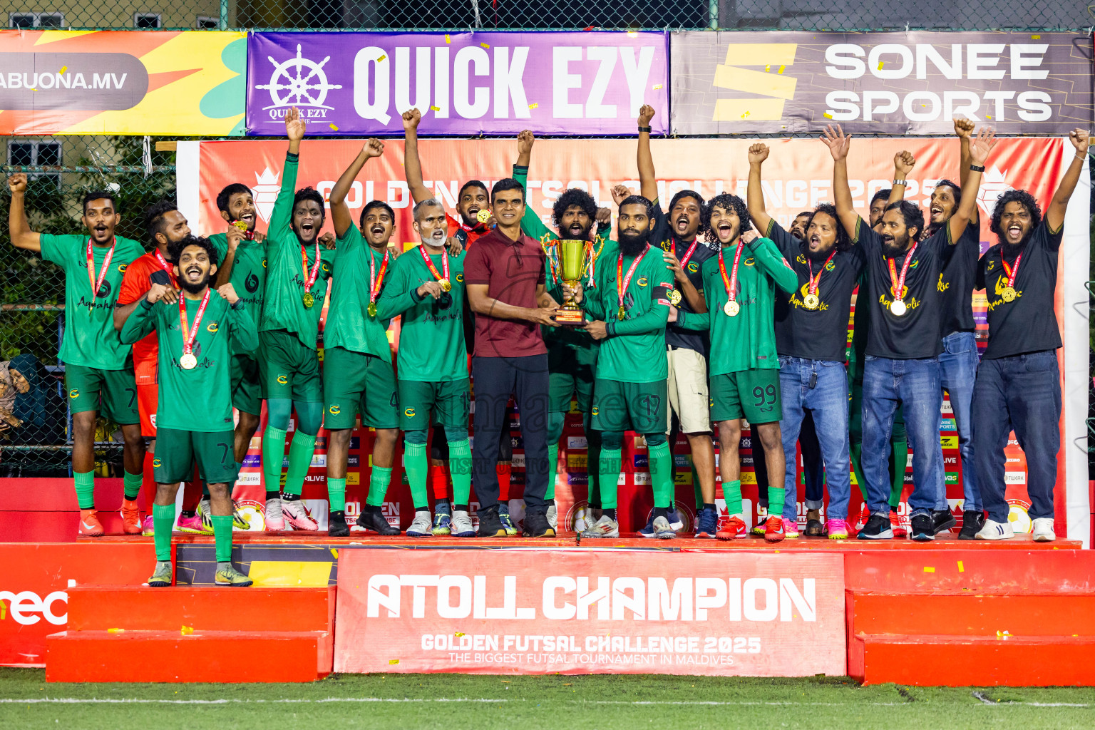 HA Dhidhdhoo vs HA Vashafaru in Haa Alif Atoll Finals Day 28 of Golden Futsal Challenge 2025 was held on Saturday , 1st February 2025, in Hulhumale', Maldives. Photos: Nausham Waheed / images.mv