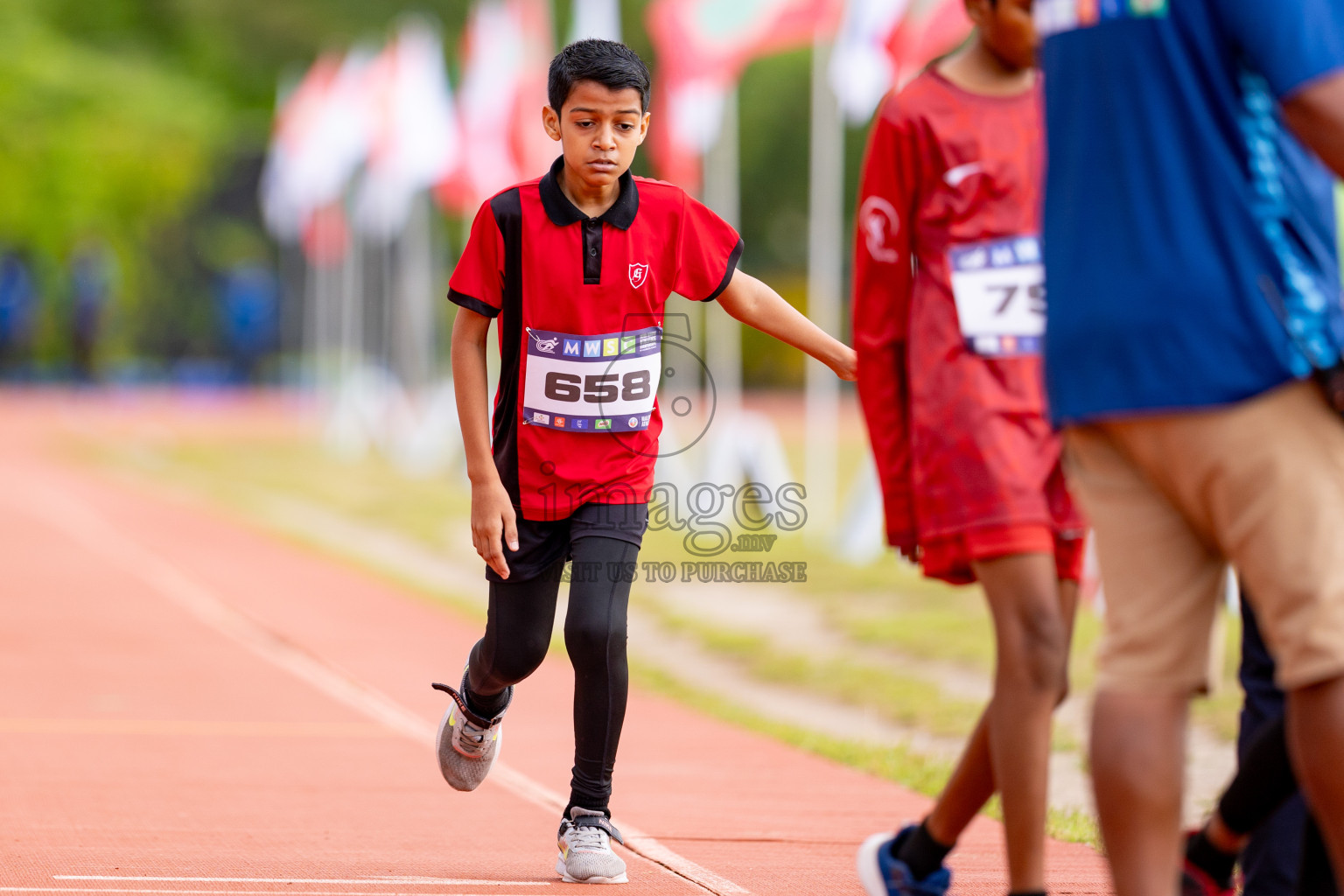 Day 3 of MWSC Interschool Athletics Championships 2024 held in Hulhumale Running Track, Hulhumale, Maldives on Monday, 11th November 2024. 
Photos by: Hassan Simah / Images.mv