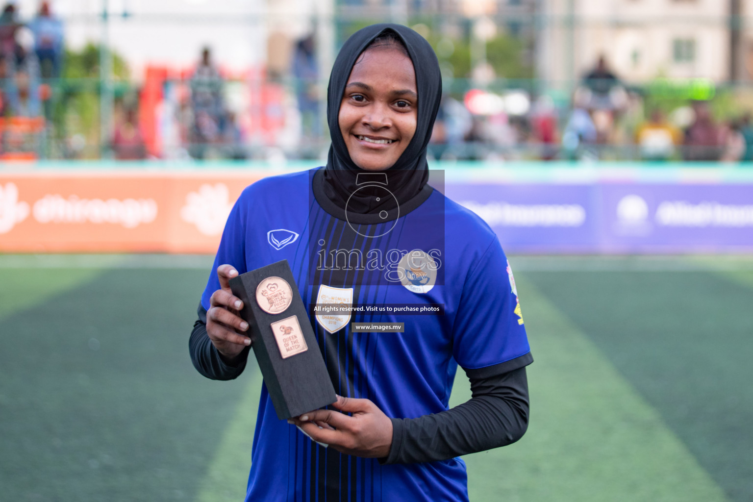 Maldives Ports Limited vs Dhivehi Sifainge Club in the semi finals of 18/30 Women's Futsal Fiesta 2019 on 27th April 2019, held in Hulhumale Photos: Hassan Simah / images.mv