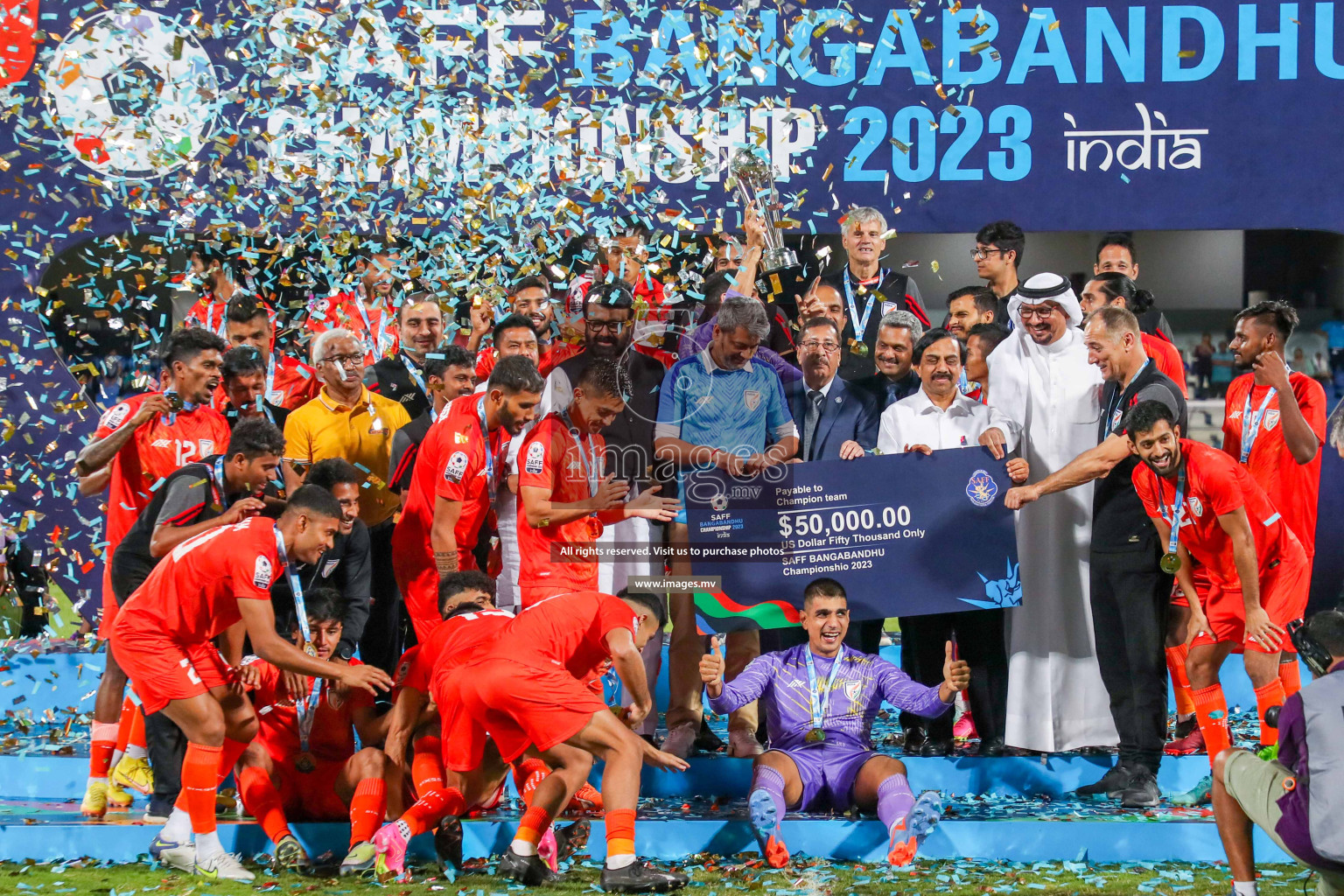 Kuwait vs India in the Final of SAFF Championship 2023 held in Sree Kanteerava Stadium, Bengaluru, India, on Tuesday, 4th July 2023. Photos: Nausham Waheed / images.mv