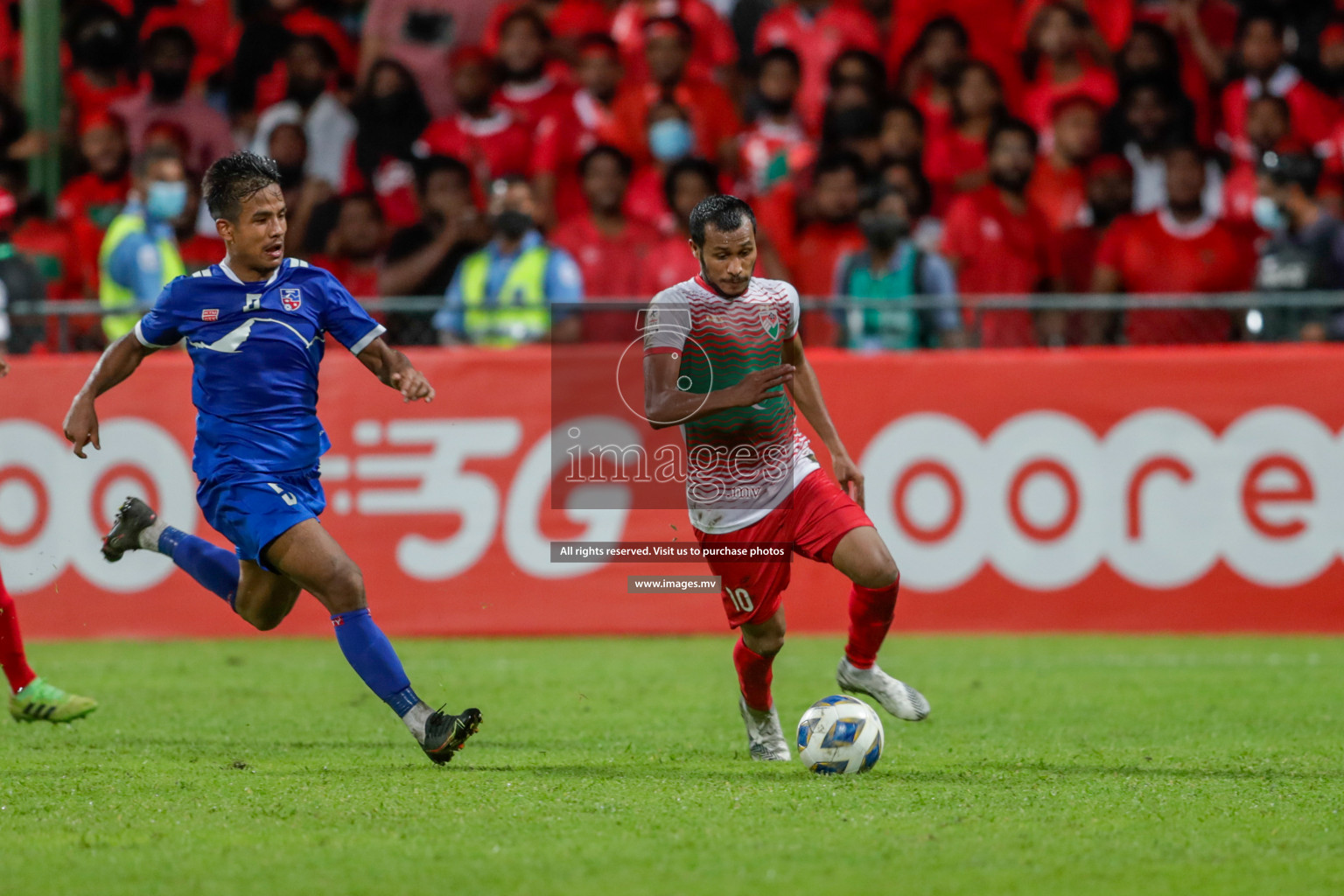 Maldives vs Nepal in SAFF Championship 2021 held on 1st October 2021 in Galolhu National Stadium, Male', Maldives