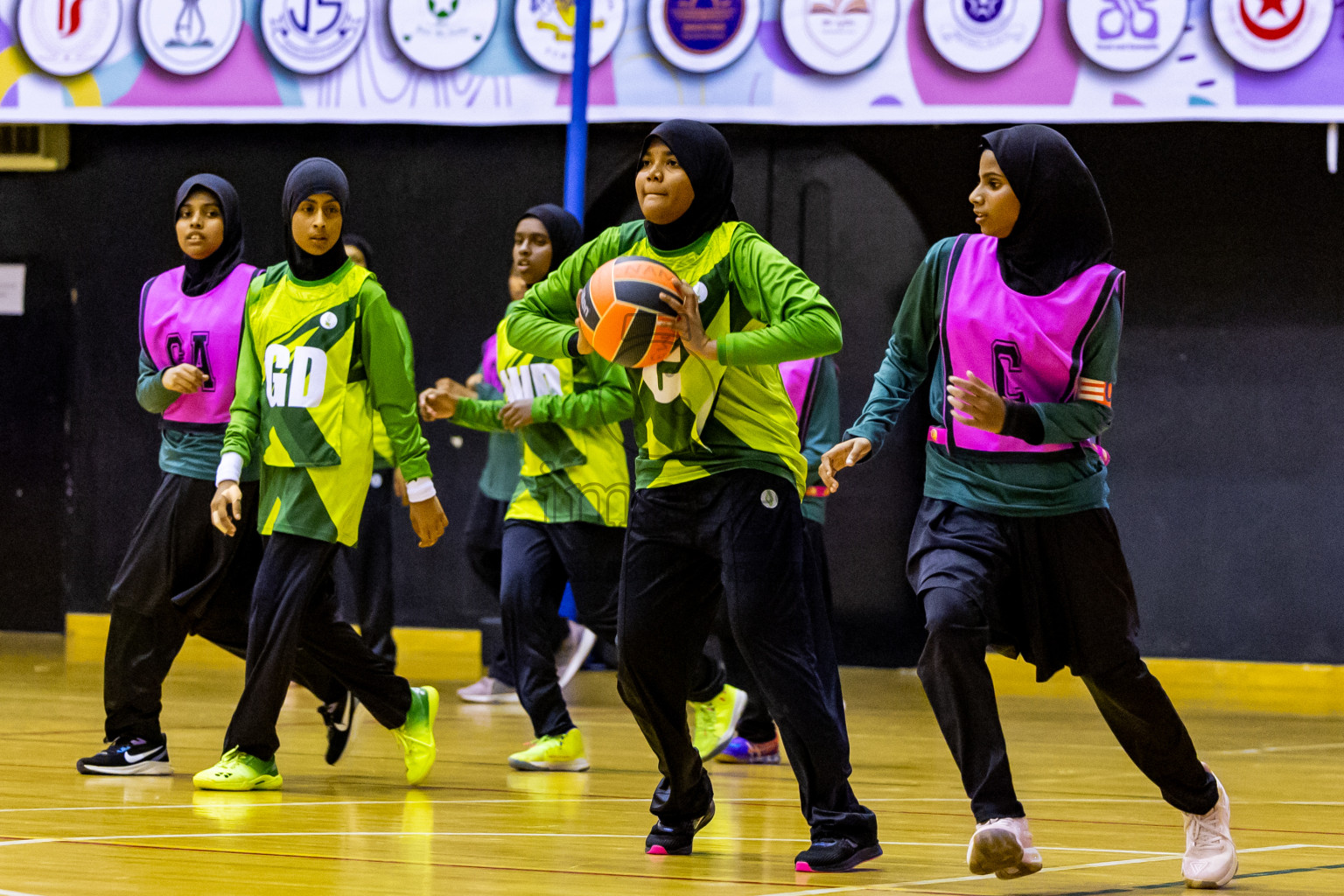 Day 11 of 25th Inter-School Netball Tournament was held in Social Center at Male', Maldives on Wednesday, 21st August 2024. Photos: Nausham Waheed / images.mv