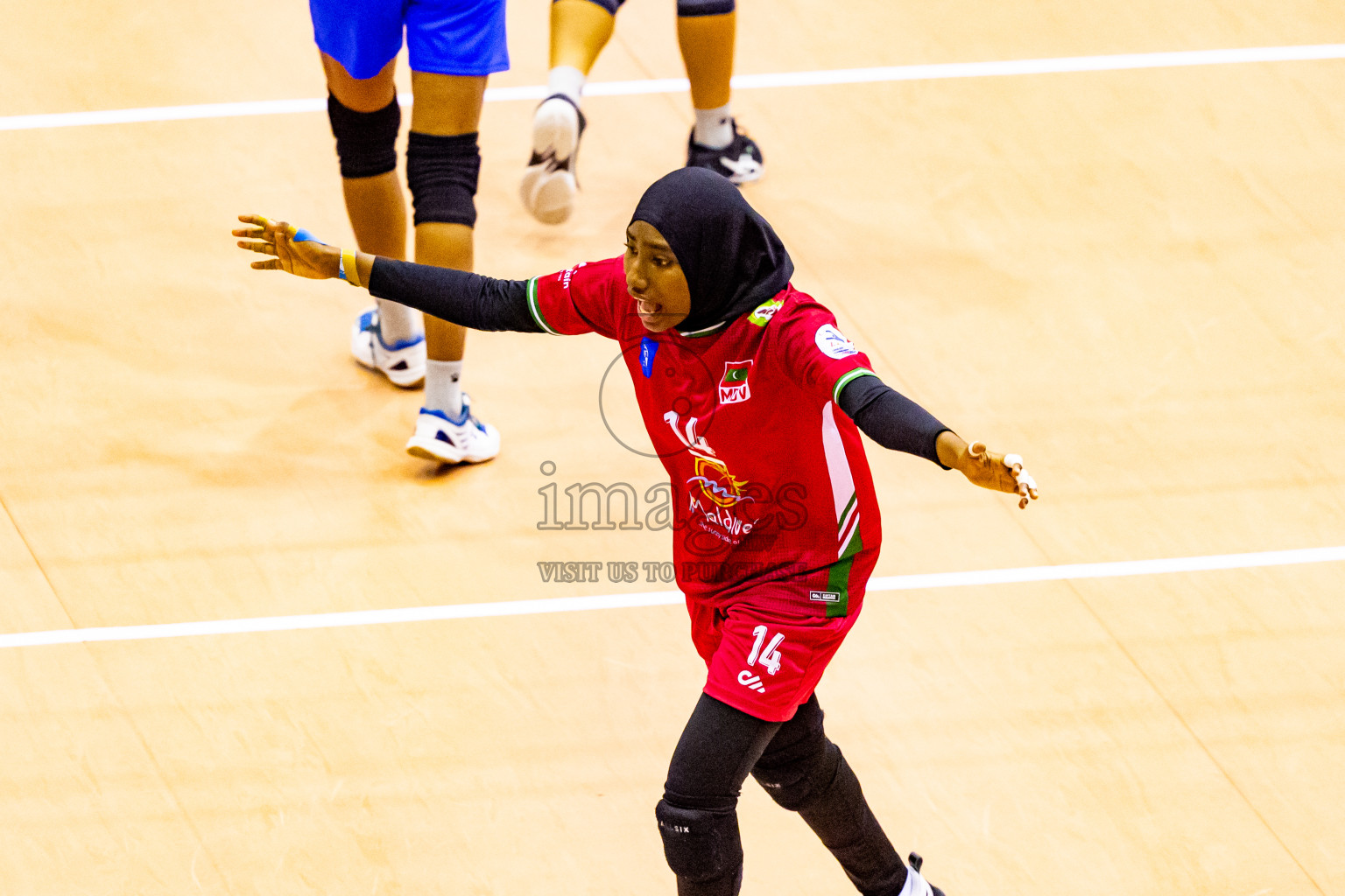 Nepal vs Maldives in Day 3 of CAVA U20 Woman's Volleyball Championship 2024 was held in Social Center, Male', Maldives on 20th July 2024. Photos: Nausham Waheed / images.mv