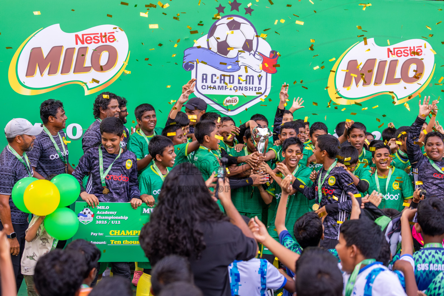 Day 3 of MILO Academy Championship 2025 (U-12) was held at Henveiru Stadium in Male', Maldives on Saturday, 3rd May 2025. Photos: Ismail Thoriq / images.mv