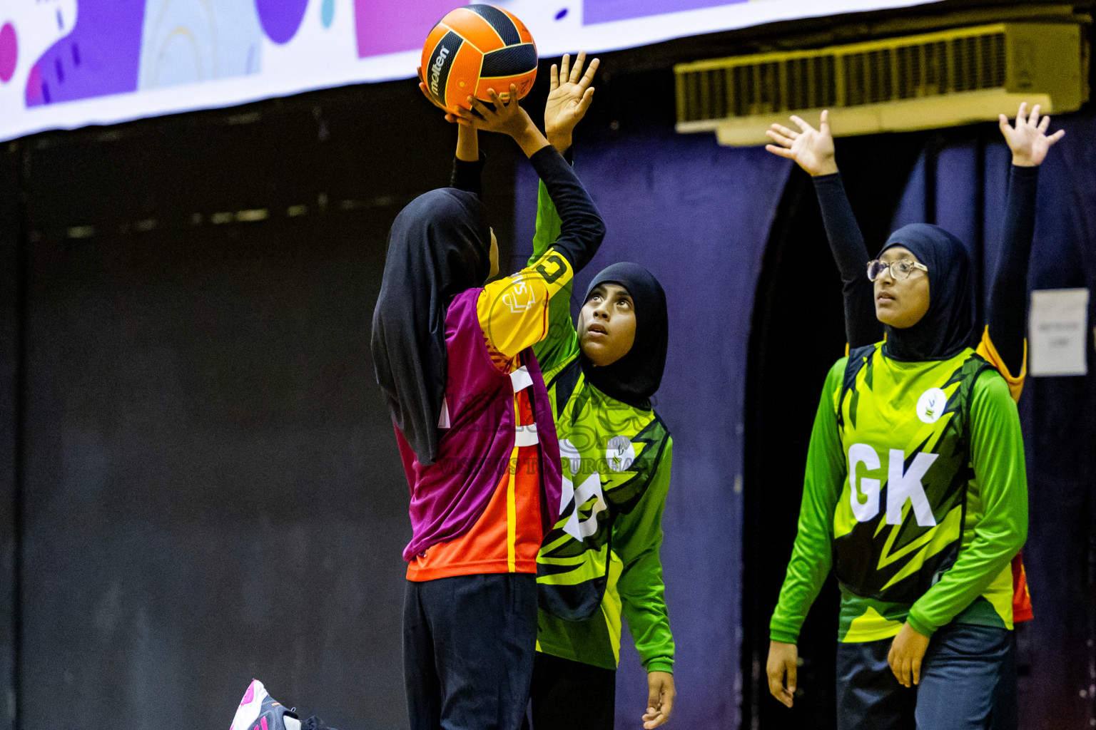 Day 3 of 25th Inter-School Netball Tournament was held in Social Center at Male', Maldives on Sunday, 11th August 2024. Photos: Nausham Waheed / images.mv