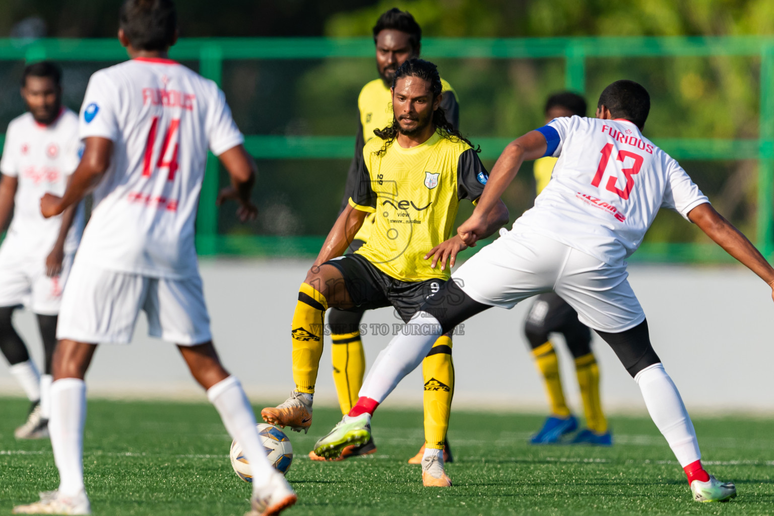 Kanmathi Juniors vs Furious SC from Manadhoo Council Cup 2024 in N Manadhoo Maldives on Monday, 19th February 2023. Photos: Nausham Waheed / images.mv