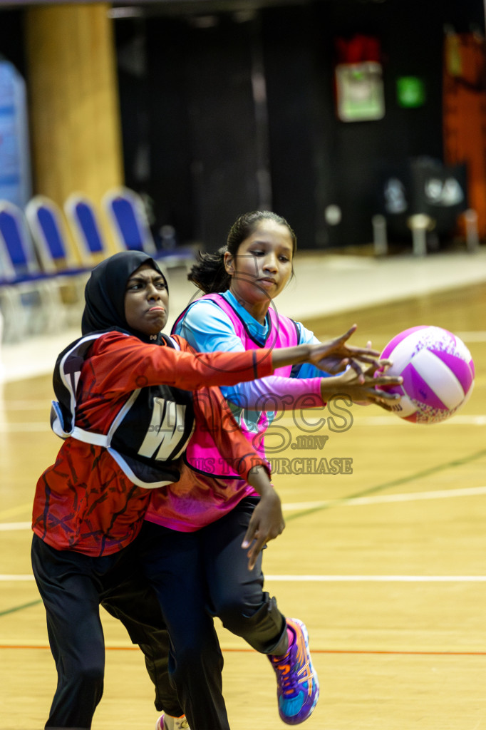 Young Netters A vs AIS Netball Academy in Day 5 of 3rd Netball Junior Championship, held at Social Center on Thursday 23rd January 2025 . Photos: Shuu Abdul Sattar / images.mv