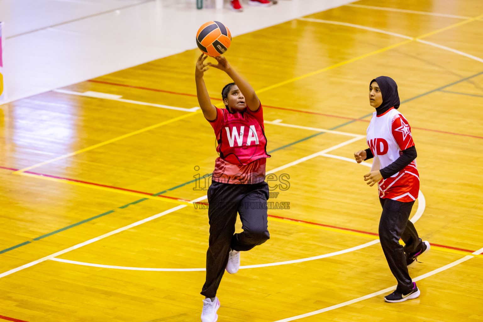 Day 13 of 25th Inter-School Netball Tournament was held in Social Center at Male', Maldives on Saturday, 24th August 2024. Photos: Hassan Simah / images.mv