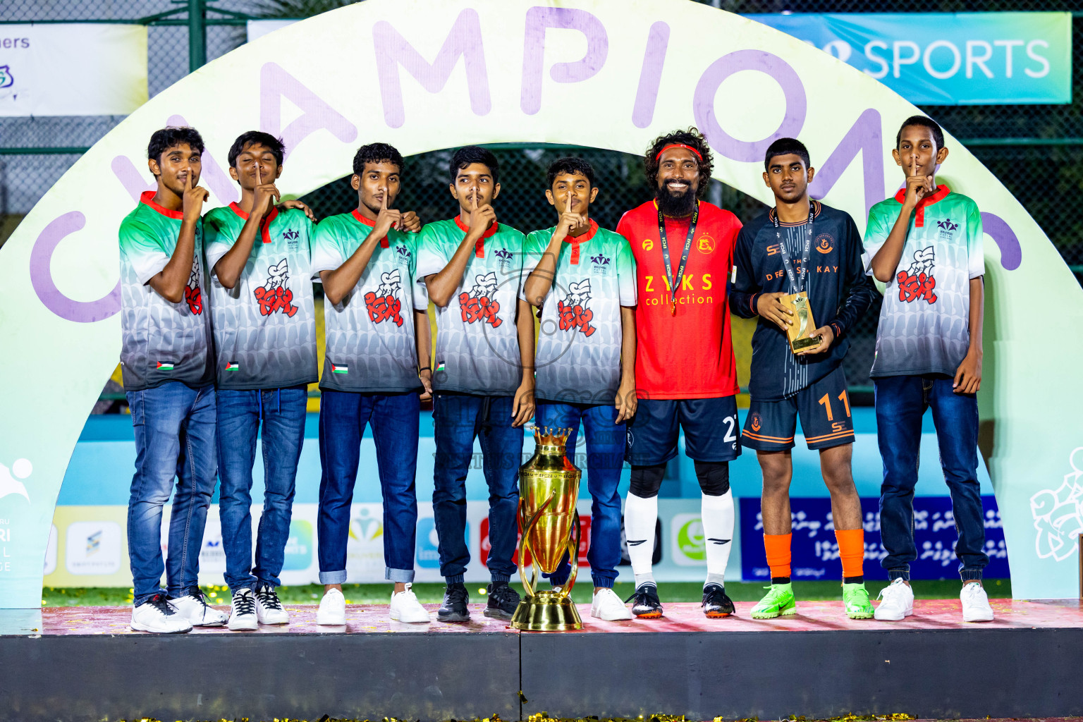 Dee Ess Kay vs Kovigoani in Final of Laamehi Dhiggaru Ekuveri Futsal Challenge 2024 was held on Wednesday, 31st July 2024, at Dhiggaru Futsal Ground, Dhiggaru, Maldives Photos: Nausham Waheed / images.mv