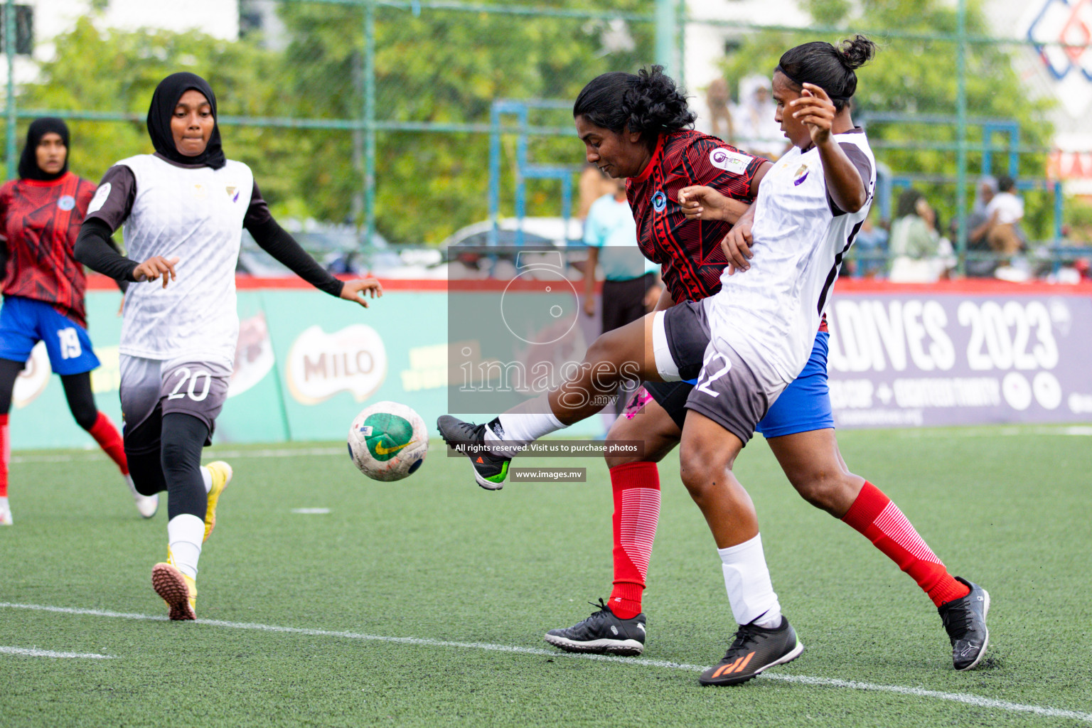 Fenaka vs Police in Eighteen Thirty 2023 held in Hulhumale, Maldives, on Sunday, 03 August 2023. 
Photos: Hassan Simah / images.mv