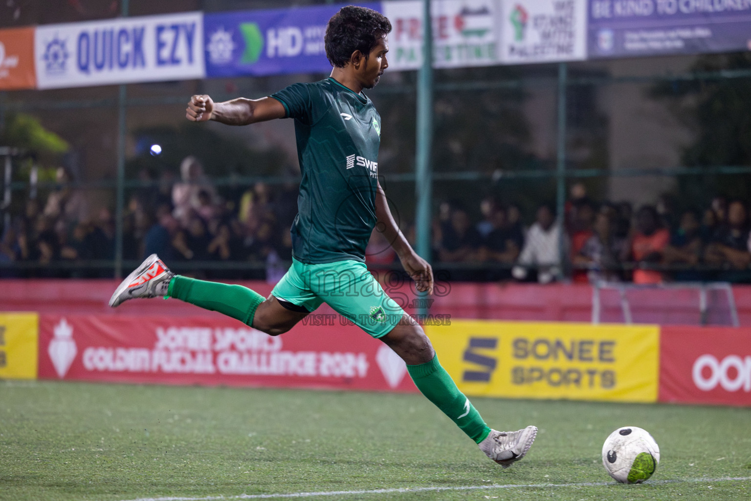 M. Naalaafushi vs M. Maduvvari in Day 28 of Golden Futsal Challenge 2024 was held on Sunday , 11th February 2024 in Hulhumale', Maldives Photos: Mohamed Mahfooz Moosa / images.mv