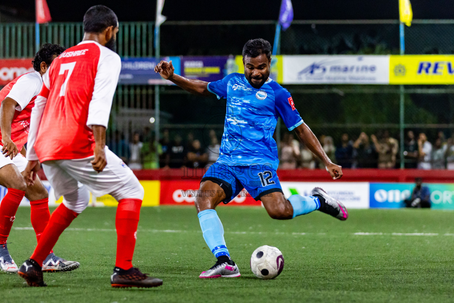 N Maafaru vs N Kendhikulhudhoo in Day 23 of Golden Futsal Challenge 2024 was held on Tuesday , 6th February 2024 in Hulhumale', Maldives Photos: Nausham Waheed / images.mv