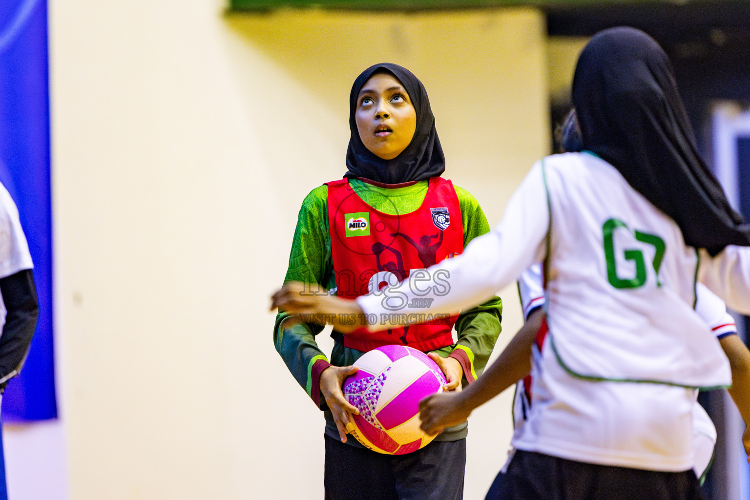 Fiontti Sports Club vs Net Queens in Day 2 of 3rd Junior Championship - Netball association of Maldives, held at Social Center on Monday 20th January 2025 . Photos by Nausham Waheed