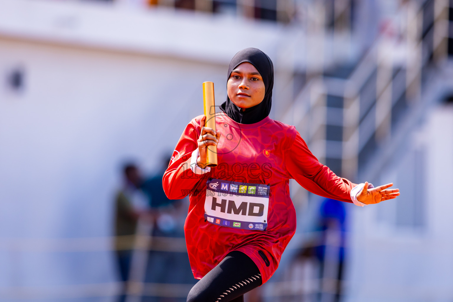 Day 6 of MWSC Interschool Athletics Championships 2024 held in Hulhumale Running Track, Hulhumale, Maldives on Thursday, 14th November 2024. Photos by: Nausham Waheed / Images.mv