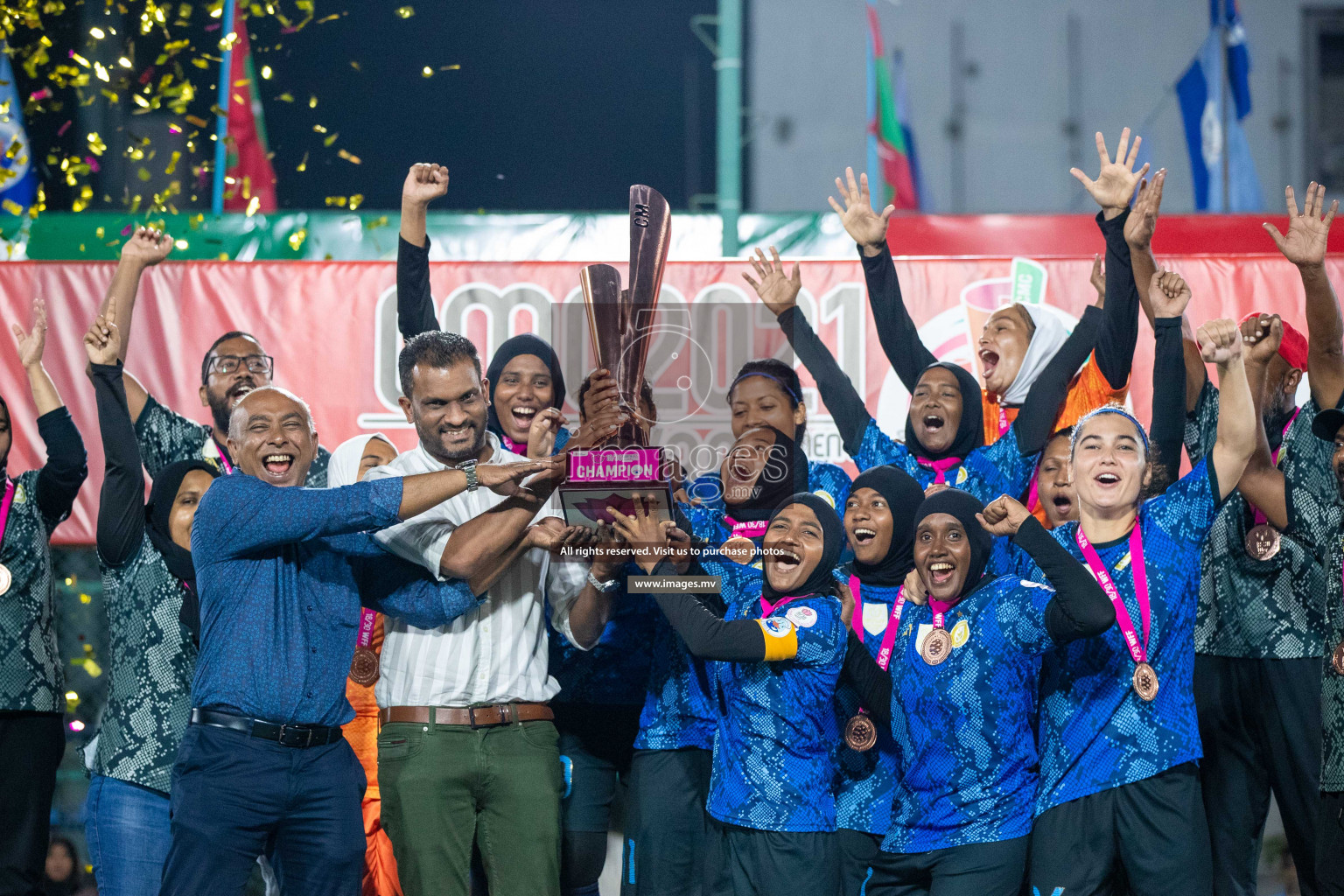 Ports Limited vs WAMCO - in the Finals 18/30 Women's Futsal Fiesta 2021 held in Hulhumale, Maldives on 18 December 2021. Photos by Nausham Waheed & Shuu Abdul Sattar