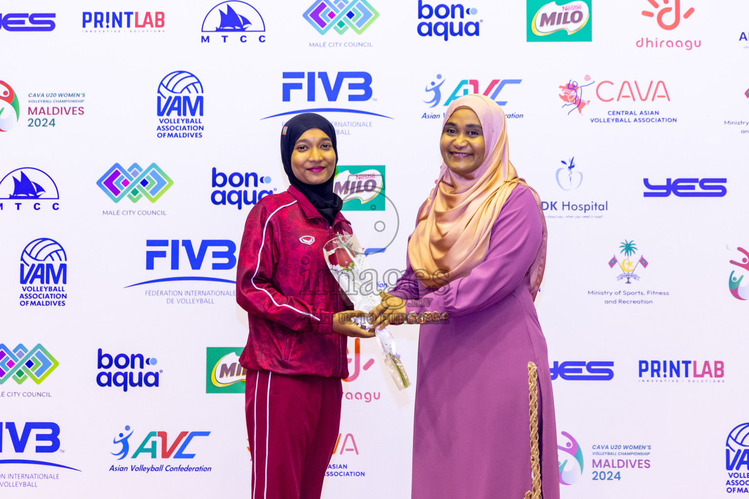 Kyrgyzstan vs Sri Lanka in Final of CAVA U20 Woman's Volleyball Championship 2024 was held in Social Center, Male', Maldives on 23rd July 2024. Photos: Nausham Waheed / images.mv