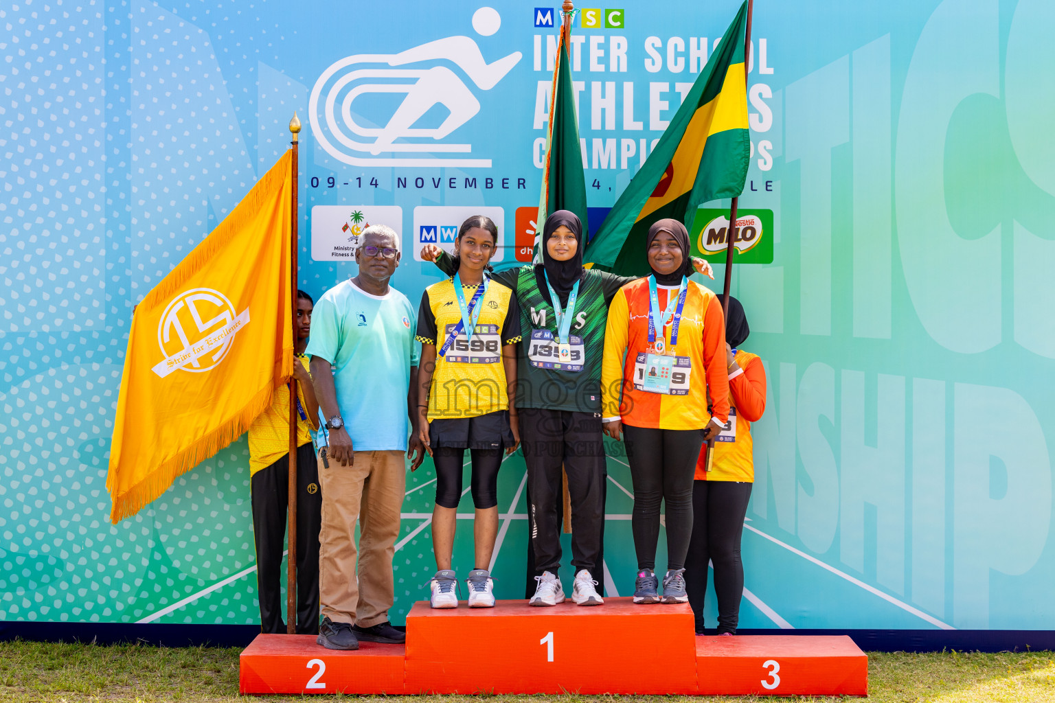 Day 6 of MWSC Interschool Athletics Championships 2024 held in Hulhumale Running Track, Hulhumale, Maldives on Thursday, 14th November 2024. Photos by: Ismail Thoriq / Images.mv