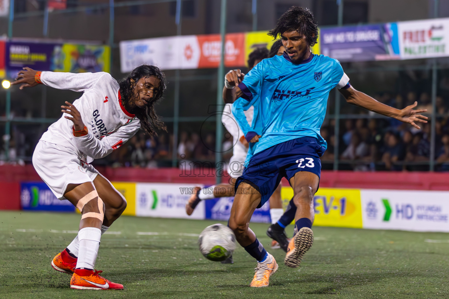 L Maamendhoo vs L Isdhoo in Day 12 of Golden Futsal Challenge 2024 was held on Friday, 26th January 2024, in Hulhumale', Maldives
Photos: Ismail Thoriq / images.mv