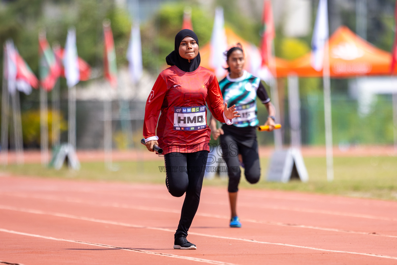 Day 5 of MWSC Interschool Athletics Championships 2024 held in Hulhumale Running Track, Hulhumale, Maldives on Wednesday, 13th November 2024. Photos by: Raif Yoosuf / Images.mv