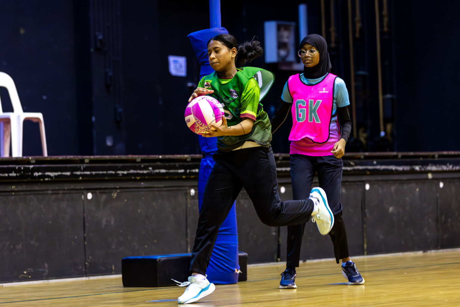 Young Netters B vs Fionti SC in Day 5 of 3rd Netball Junior Championship, held at Social Center on Thursday 23rd January 2025 . Photos: Shuu Abdul Sattar / images.mv