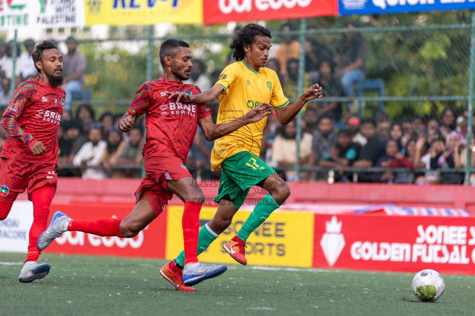 GDh Vaadhoo VS GDh Thinadhoo in Day 12 of Golden Futsal Challenge 2024 was held on Friday, 26th January 2024, in Hulhumale', Maldives Photos: Nausham Waheed / images.mv