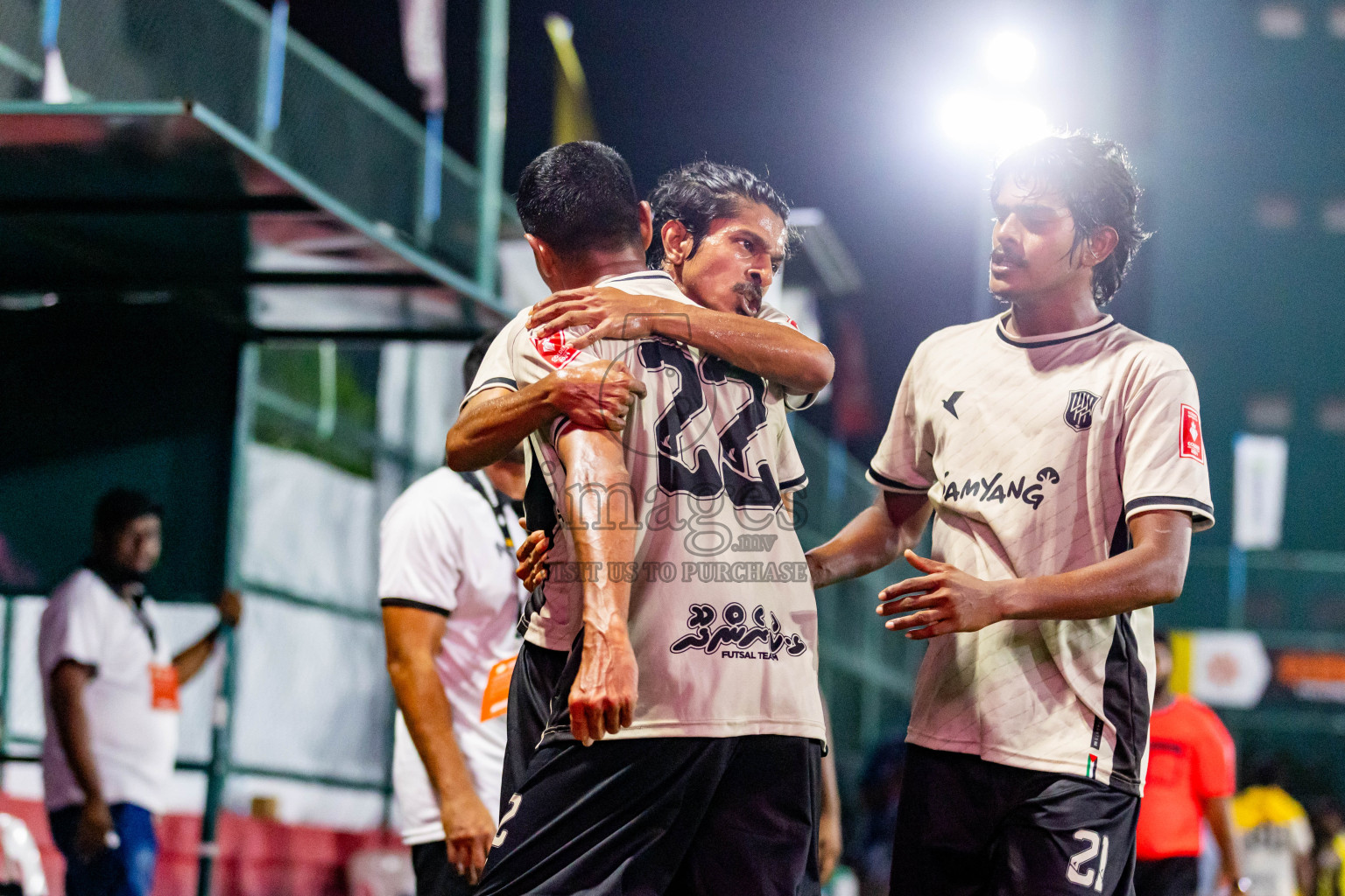 Lh Hinnavaru vs Lh Kurendhoo in Day 29 of Golden Futsal Challenge 2024 was held on Tuesday , 13th February 2024 in Hulhumale', Maldives Photos: Nausham Waheed / images.mv