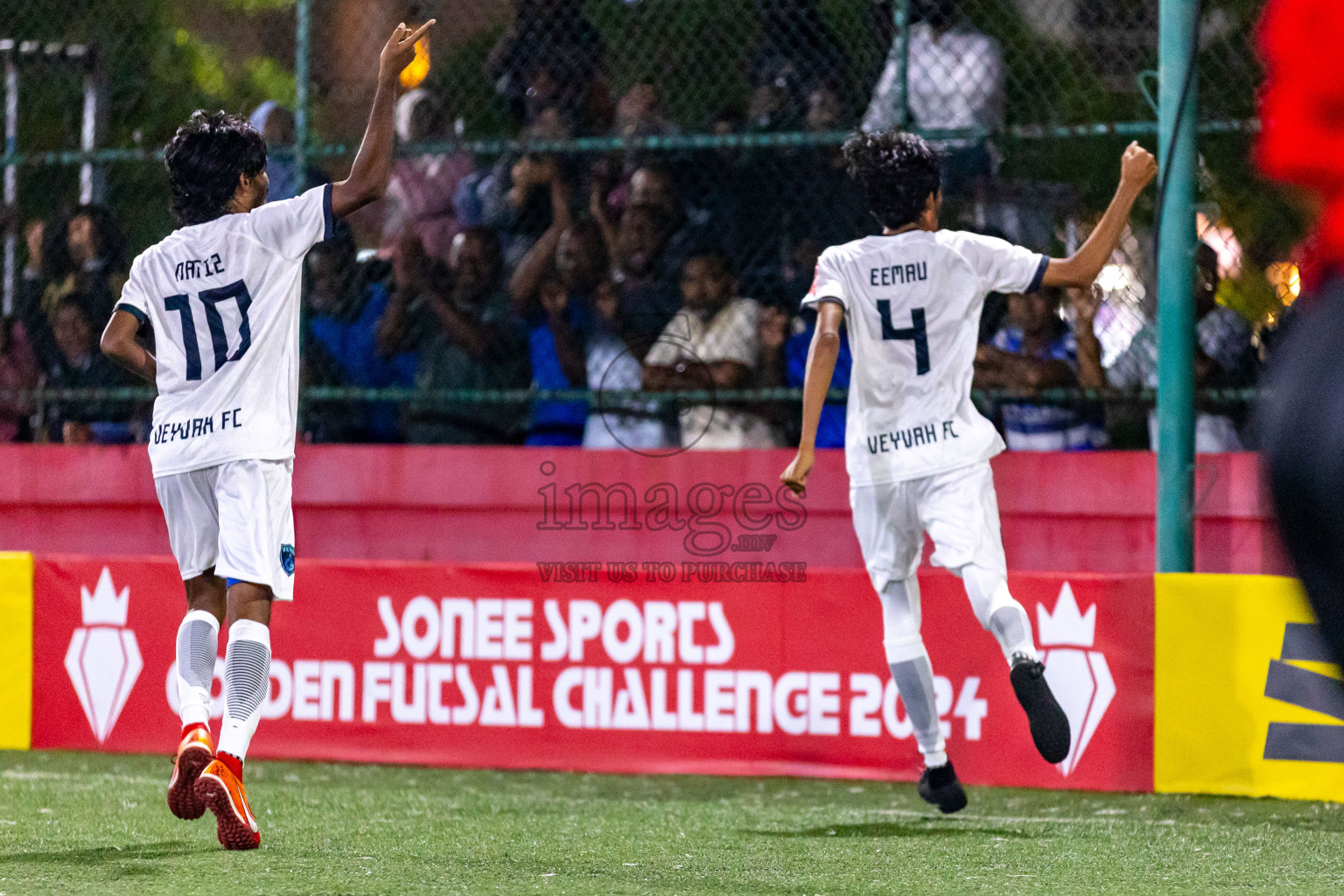 M. Raiymandhoo vs M. Veyvah in Day 19 of Golden Futsal Challenge 2024 was held on Friday, 2nd February 2024 in Hulhumale', Maldives Photos: Hassan Simah / images.mv