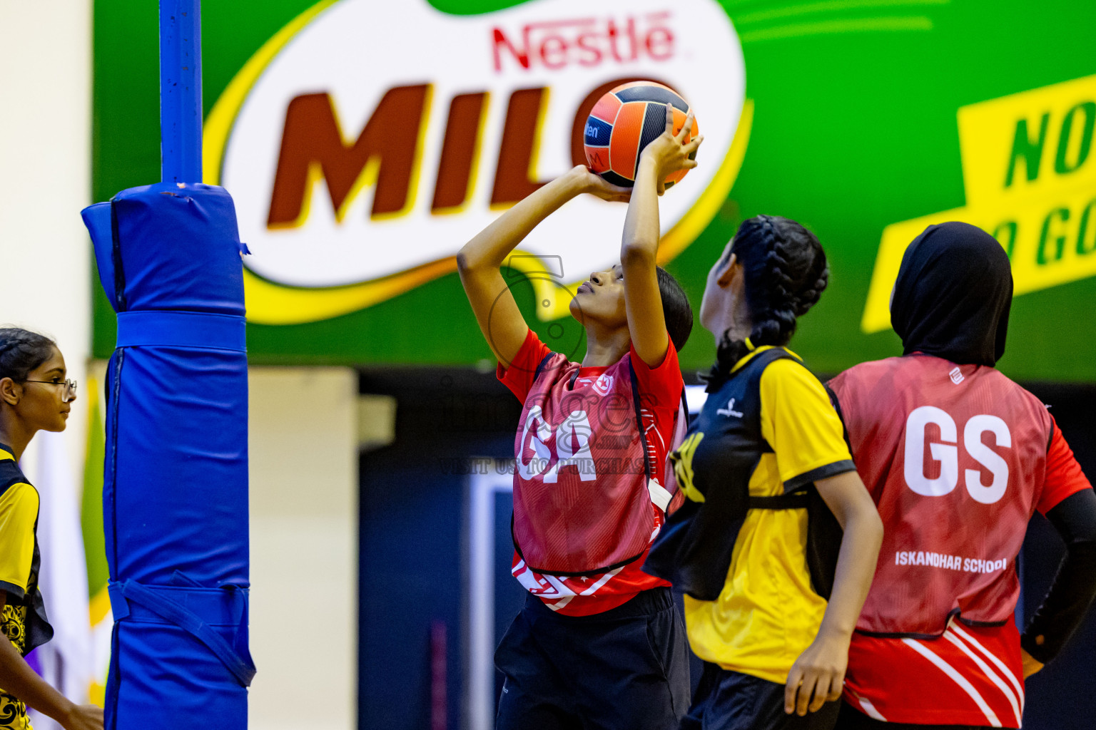 Day 4 of 25th Inter-School Netball Tournament was held in Social Center at Male', Maldives on Monday, 12th August 2024. Photos: Nausham Waheed / images.mv