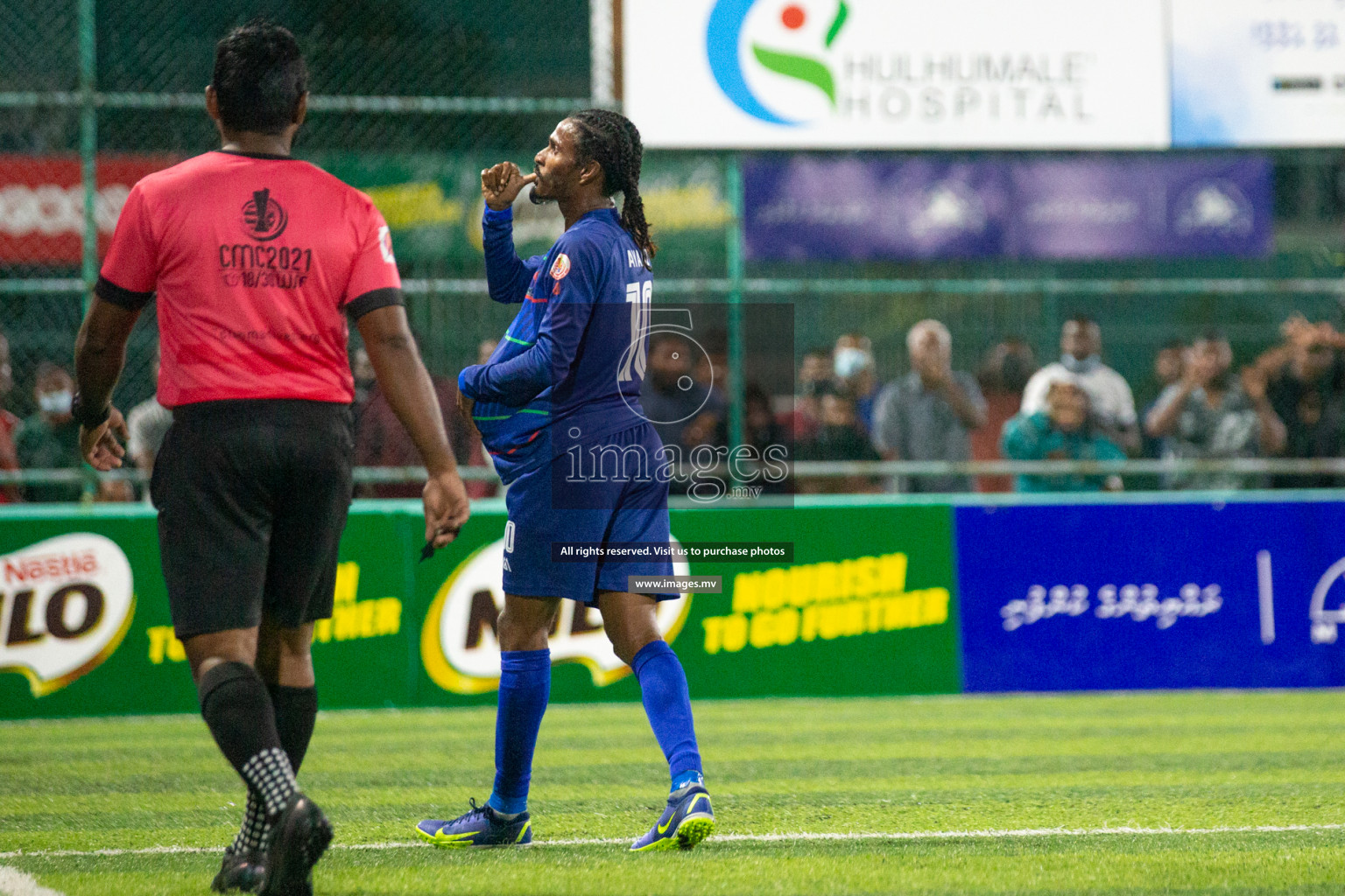 STO RC Vs Team Fenaka in the Quarter Finals of Club Maldives 2021 held in Hulhumale, Maldives on 13 December 2021. Photos: Nasam Thaufeeq